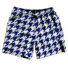 Blue Royal And White Houndstooth Swim Shorts 7" Made In USA by Tribe Lacrosse