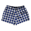 Blue Royal And White Houndstooth 2.5" Swim Shorts Made In USA by Tribe Lacrosse