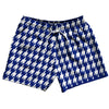 Blue Royal And White Houndstooth 5" Swim Shorts Made In USA by Tribe Lacrosse
