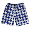 Blue Royal And White Houndstooth 10" Swim Shorts Made In USA by Tribe Lacrosse