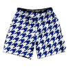 Blue Royal And White Houndstooth Athletic Running Fitness Exercise Shorts 7" Inseam Shorts Made In USA by Tribe Lacrosse