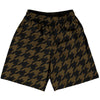 Brown Dark And Black Houndstooth Basketball Practice Shorts Made In USA by Tribe Lacrosse