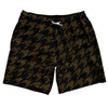 Brown Dark And Black Houndstooth Swim Shorts 7" Made In USA by Tribe Lacrosse