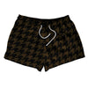 Brown Dark And Black Houndstooth 2.5" Swim Shorts Made In USA by Tribe Lacrosse