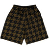 Brown Dark And Black Houndstooth Lacrosse Shorts Made In USA by Tribe Lacrosse