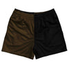 Brown Dark And Black Quad Color Rugby Shorts Made In USA by Tribe Lacrosse