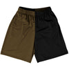 Brown Dark And Black Quad Color Basketball Practice Shorts Made In USA by Tribe Lacrosse
