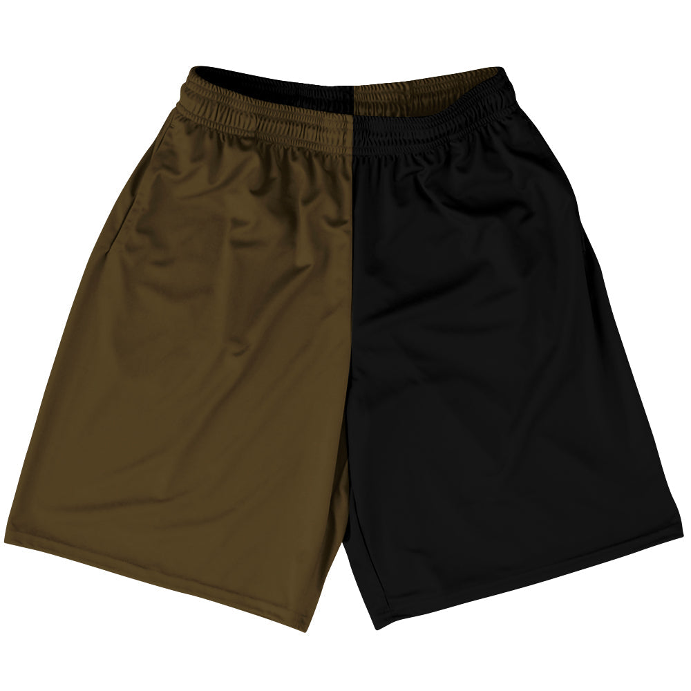 Brown Dark And Black Quad Color Lacrosse Shorts Made In USA by Tribe Lacrosse