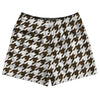 Brown Dark And White Houndstooth Rugby Shorts Made In USA by Tribe Lacrosse