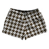 Brown Dark And White Houndstooth 2.5" Swim Shorts Made In USA by Tribe Lacrosse