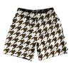 Brown Dark And White Houndstooth Soccer Shorts Made In USA by Tribe Lacrosse