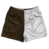 Brown Dark And White Quad Color Rugby Shorts Made In USA by Tribe Lacrosse