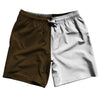 Brown Dark And White Quad Color Swim Shorts 7" Made In USA by Tribe Lacrosse