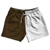 Brown Dark And White Quad Color 5" Swim Shorts Made In USA by Tribe Lacrosse