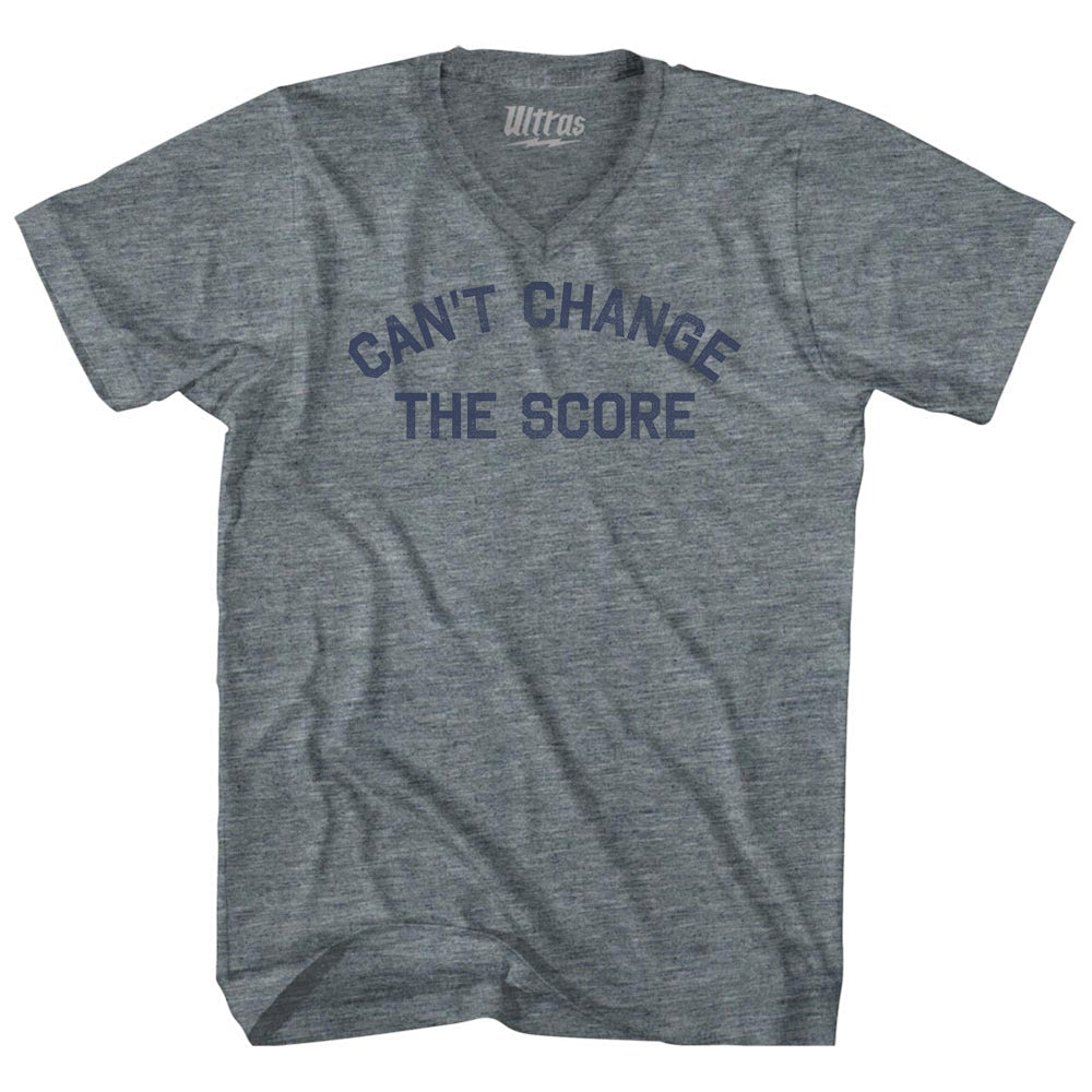 Can't Change The Score Tri-Blend V-neck Womens Junior Cut T-shirt by Tribe Lacrosse