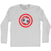 Captain USA Soccer Ball Adult Cotton Long Sleeve T-shirt by Tribe Lacrosse