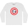 Captain USA Soccer Ball Adult Cotton Long Sleeve T-shirt by Tribe Lacrosse