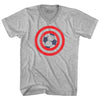 Captain USA Soccer Ball Adult Cotton V-neck T-shirt by Tribe Lacrosse