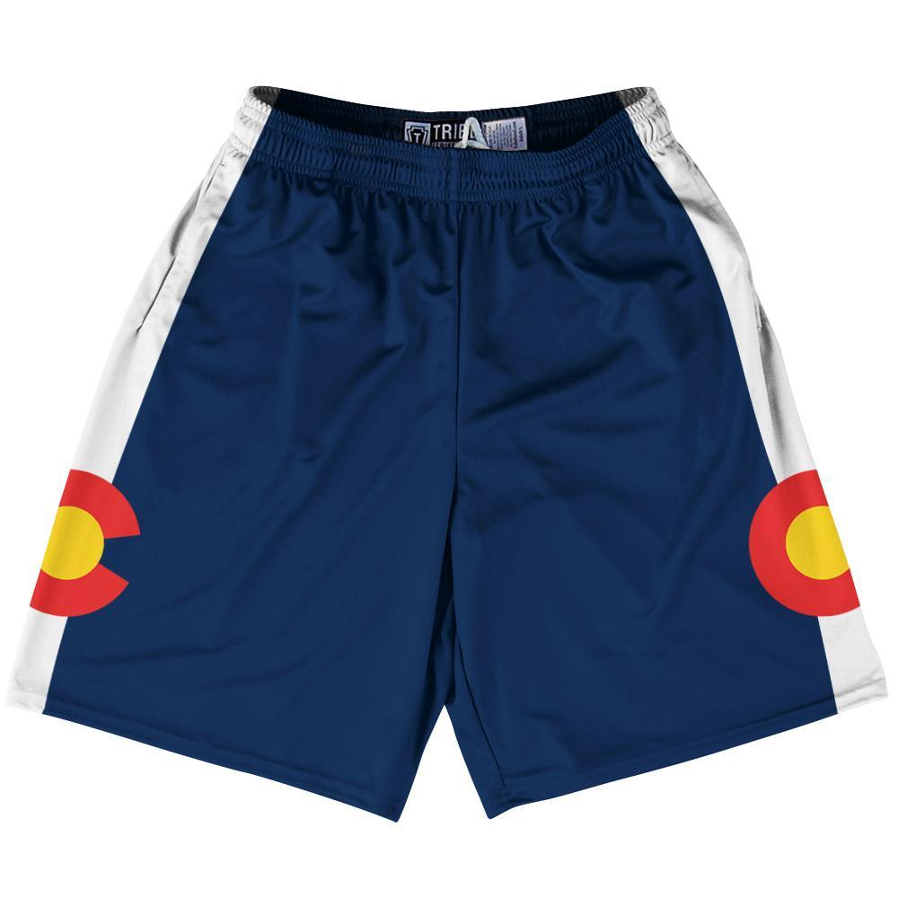 Colorado State Flag 9" Inseam Lacrosse Shorts by Tribe Lacrosse