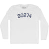 Custom 5 Digit Zip Code Adult Cotton Long Sleeve T-shirt by Tribe Lacrosse