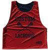 Custom Lacrosse Blue Navy and Red Dark Reversible Lacrosse Pinnie by Tribe Lacrosse