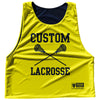 Custom Lacrosse Blue Navy and Yellow Bright Reversible Lacrosse Pinnie by Tribe Lacrosse