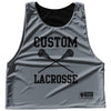 Custom Lacrosse Grey Dark and Black Reversible Lacrosse Pinnie by Tribe Lacrosse