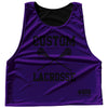 Custom Lacrosse Purple Lakers and Black Reversible Lacrosse Pinnie by Tribe Lacrosse