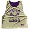 Custom Lacrosse Purple Medium and Vegas Gold Reversible Lacrosse Pinnie by Tribe Lacrosse