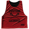 Custom Lacrosse Red Dark and Black Reversible Lacrosse Pinnie by Tribe Lacrosse