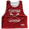 Custom Lacrosse Red Dark and White Reversible Lacrosse Pinnie by Tribe Lacrosse