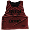 Custom Lacrosse Red Maroon and Black Reversible Lacrosse Pinnie by Tribe Lacrosse