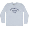 Custom Name Tennis Club Text Adult Tri-Blend Long Sleeve T-shirt by Tribe Lacrosse