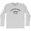Custom Name Tennis Club Text Adult Cotton Long Sleeve T-shirt by Tribe Lacrosse