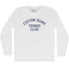 Custom Name Tennis Club Text Adult Cotton Long Sleeve T-shirt by Tribe Lacrosse