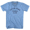 Custom Name Tennis Club Text Adult Tri-Blend V-neck T-shirt by Tribe Lacrosse