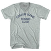 Custom Name Tennis Club Text Adult Tri-Blend V-neck T-shirt by Tribe Lacrosse