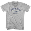 Custom Name Tennis Club Text Adult Cotton V-neck T-shirt by Tribe Lacrosse