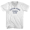Custom Name Tennis Club Text Adult Tri-Blend V-neck T-shirt by Tribe Lacrosse