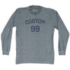 Custom Text Over Custom Number Adult Tri-Blend Long Sleeve T-shirt by Tribe Lacrosse