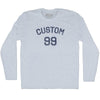 Custom Text Over Custom Number Adult Tri-Blend Long Sleeve T-shirt by Tribe Lacrosse