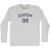 Custom Text Over Custom Number Adult Cotton Long Sleeve T-shirt by Tribe Lacrosse