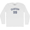 Custom Text Over Custom Number Adult Cotton Long Sleeve T-shirt by Tribe Lacrosse