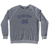 Custom Text Over Custom Number Adult Tri-Blend Sweatshirt by Tribe Lacrosse