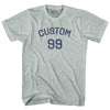 Custom Text Over Custom Number Adult Tri-Blend T-shirt by Tribe Lacrosse