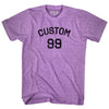Custom Text Over Custom Number Adult Tri-Blend T-shirt by Tribe Lacrosse
