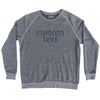 Custom Text Rage Font Adult Tri-Blend Sweatshirt by Tribe Lacrosse