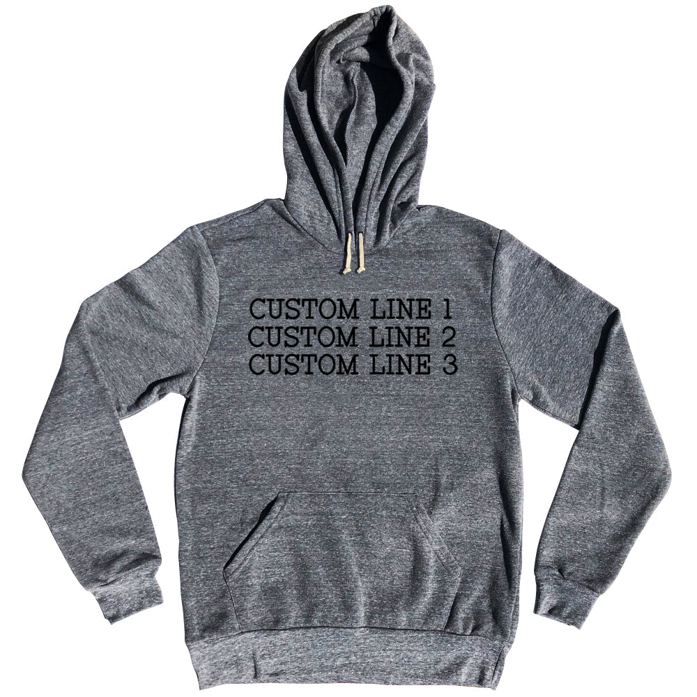 Custom Typewriter Font Tri-Blend Hoodie Tribe Lacrosse