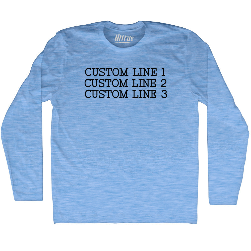 Custom Typewriter Font Adult Tri-Blend Long Sleeve T-shirt Tribe Lacrosse
