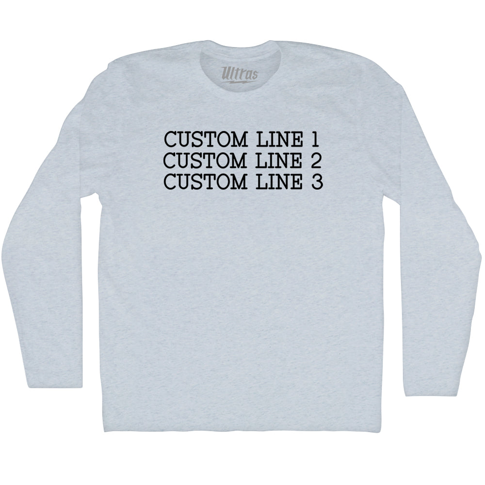 Custom Typewriter Font Adult Tri-Blend Long Sleeve T-shirt Tribe Lacrosse